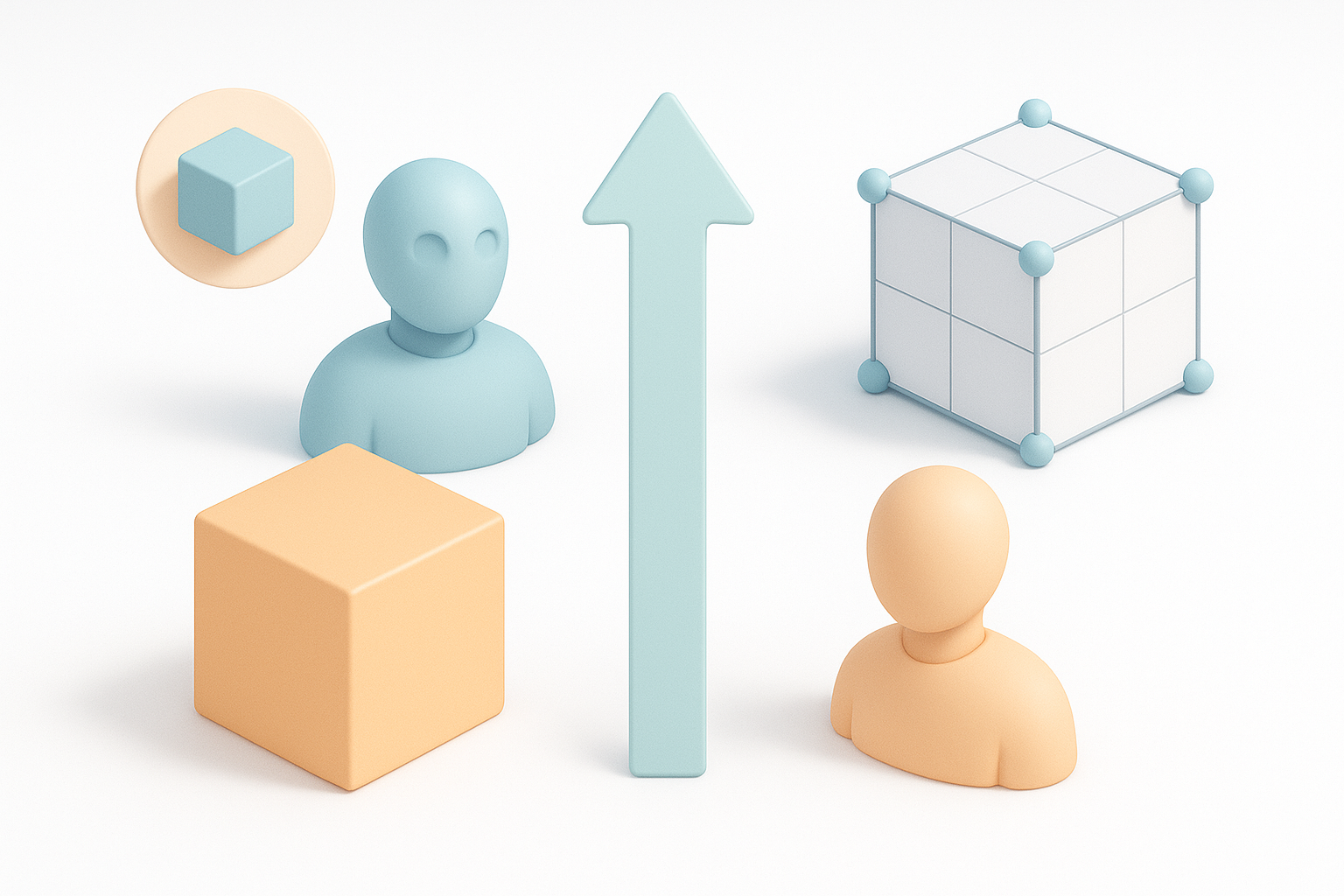 Ilustração comparando fluxos de trabalho de modelagem de cubo com IA e tradicionais