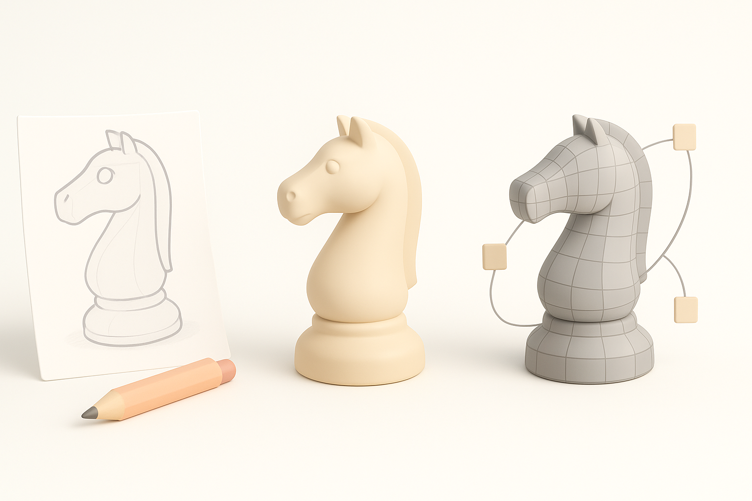 3D Modeling Workflow: From Concept to Base Mesh illustration