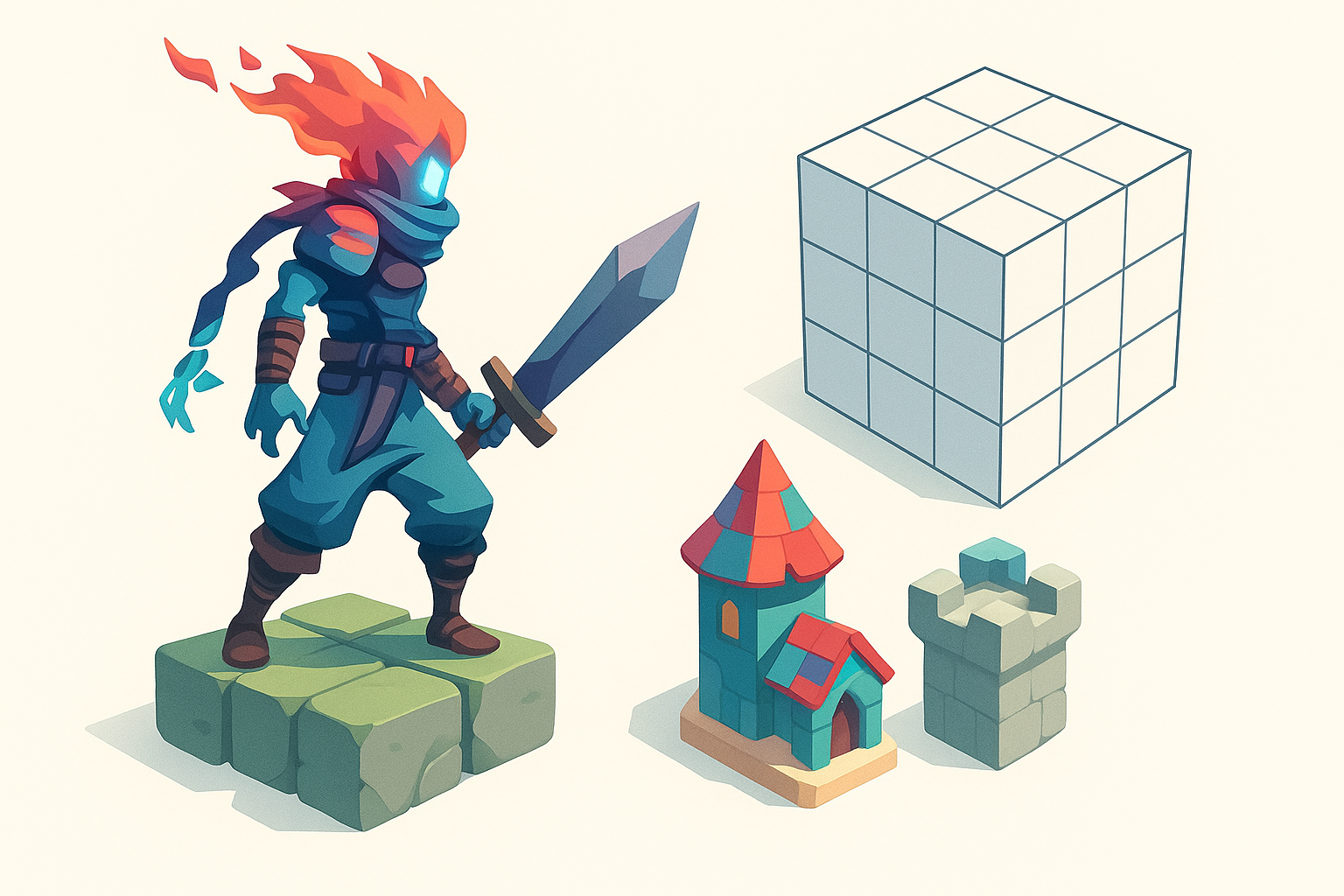 Understanding the Dead Cells Art Style for 3D Modeling illustration