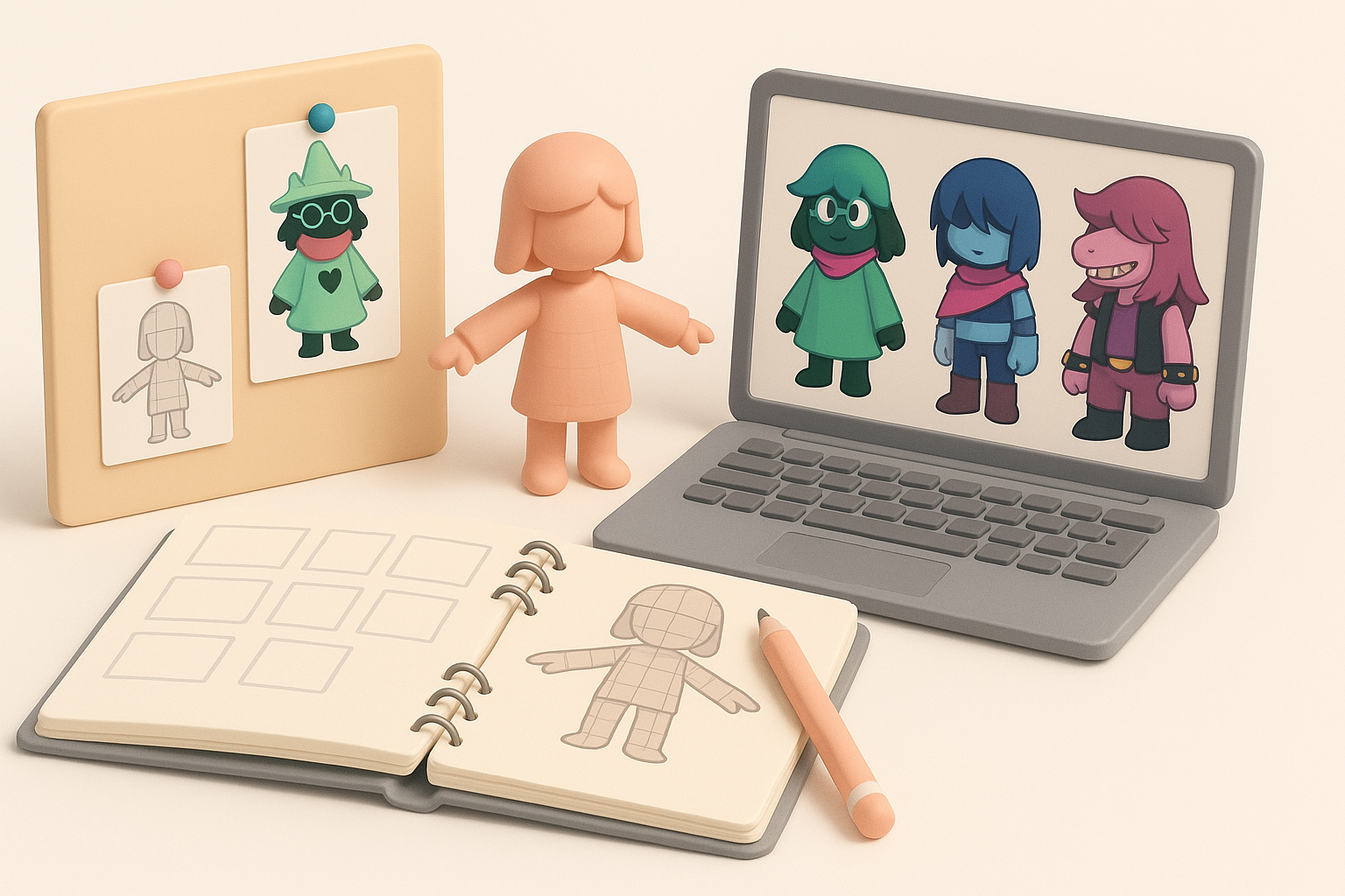 Deltarune 3D 模型规划与参考素材收集插图