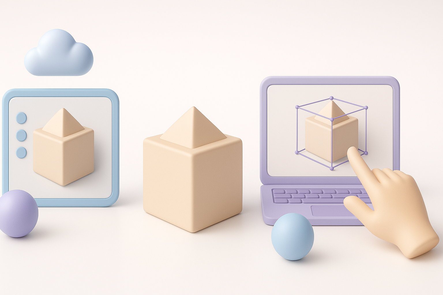 Comparación de flujos de trabajo de modelado 3D con IA y manual: ilustración
