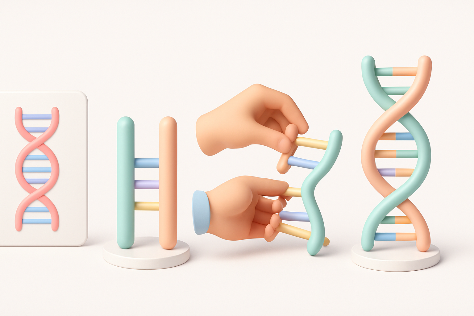 Step-by-Step Workflow for Building a DNA 3D Model illustration