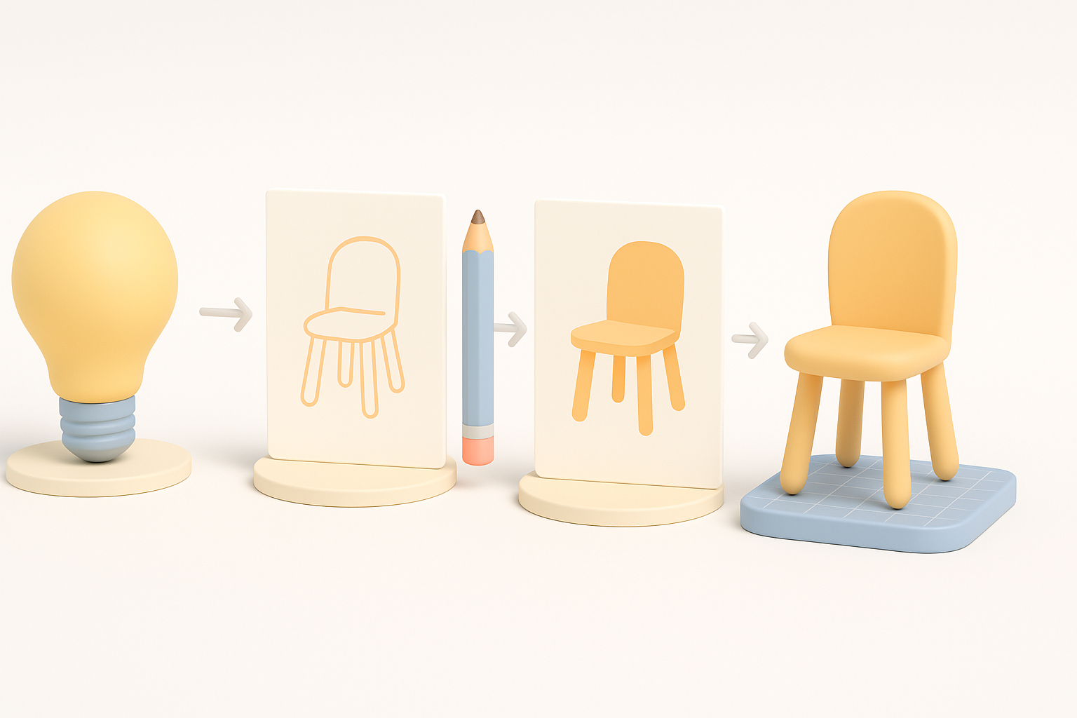 分步工作流程:从概念到3D模型插图