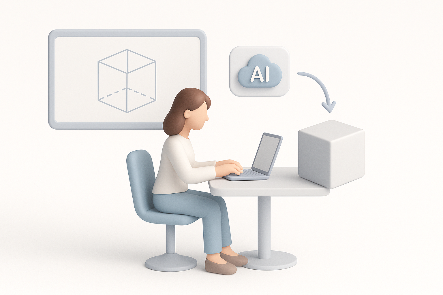 利用AI工具加速3D模型创建插图
