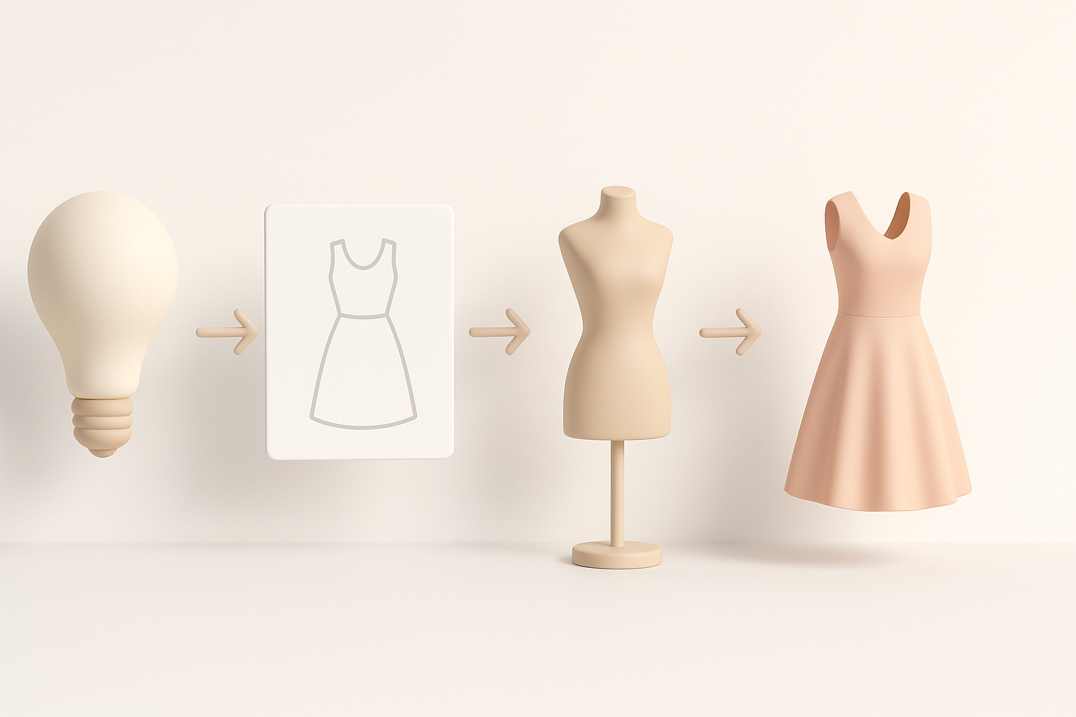 分步工作流：从创意到3D服装示意图