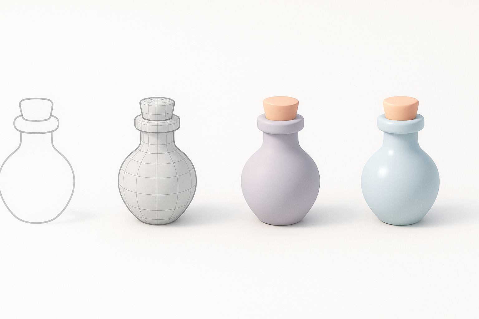Step-by-Step Workflow: From Concept to 3D Model illustration