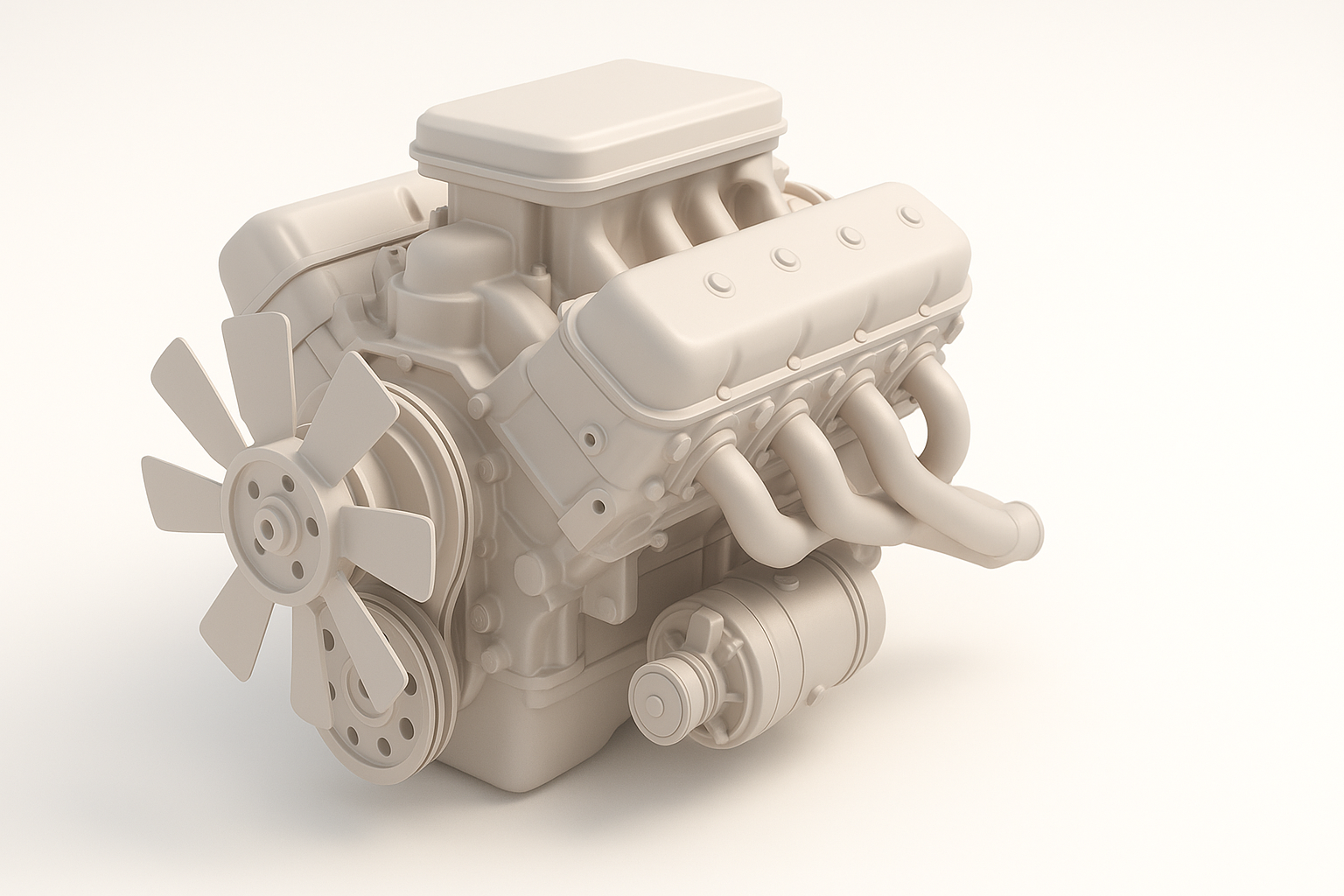 Visão geral: ilustração dos fundamentos de modelagem 3D do motor V8