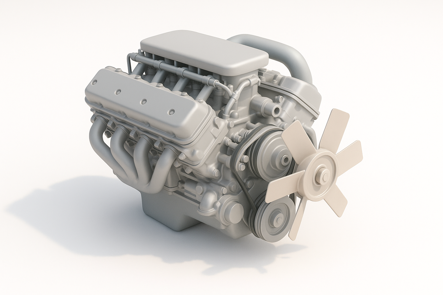 Meu fluxo de trabalho passo a passo para modelar um motor V8 ilustração