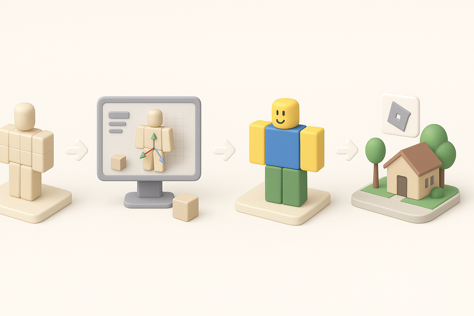 Step-by-Step Workflow for Building Evade Roblox 3D Models illustration
