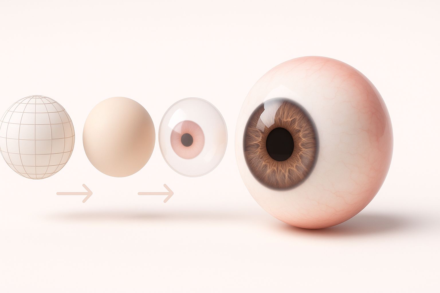 Overview of Eyeball 3D Modeling illustration