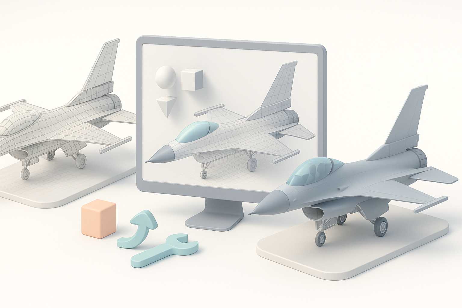 F-16 3D模型创建概述示意图