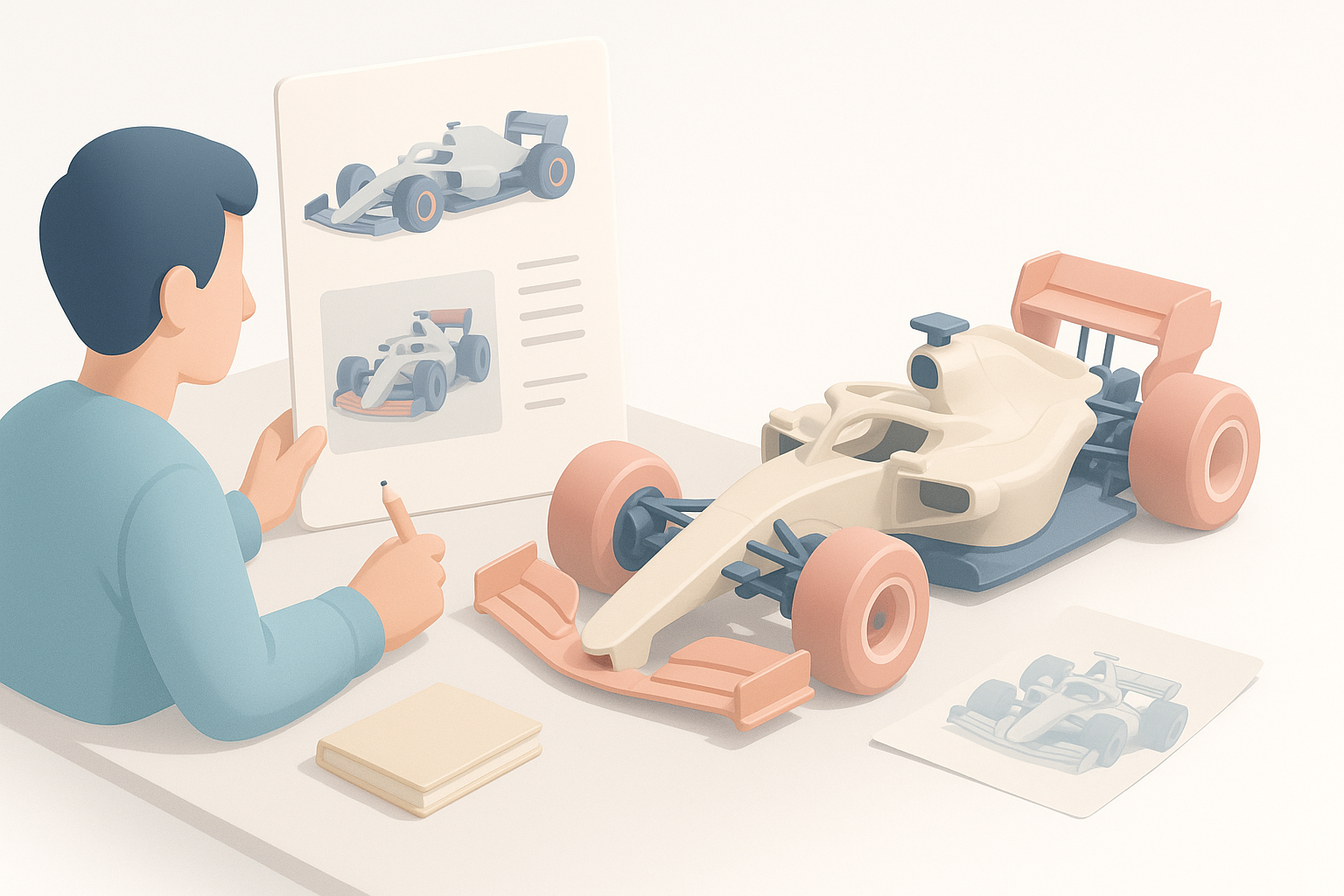 Planning and Reference Gathering for F1 Car Models illustration