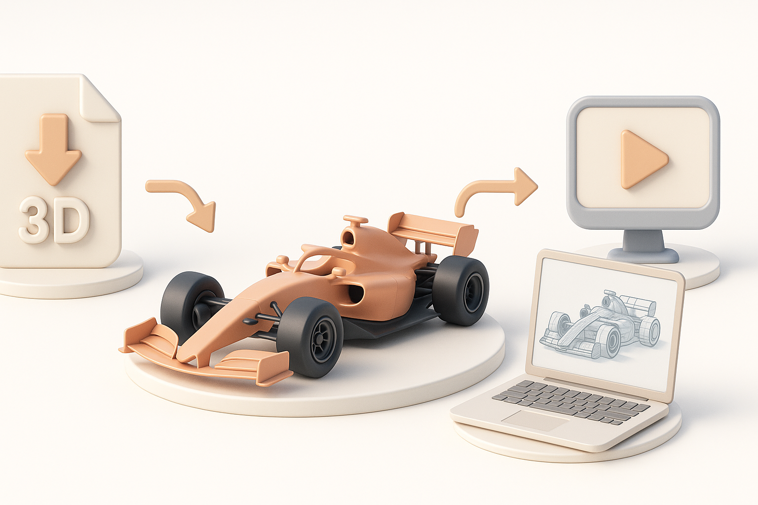Exporting, Sharing, and Showcasing Your F1 Car Model illustration