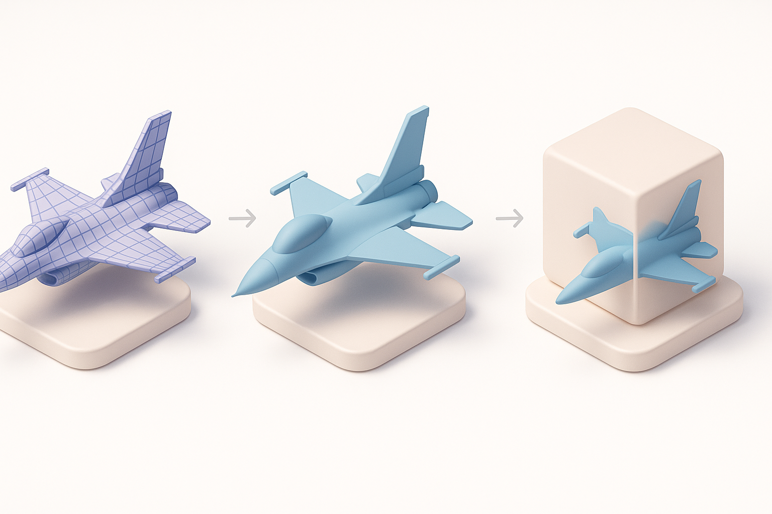 Retopology、优化与导出示意图