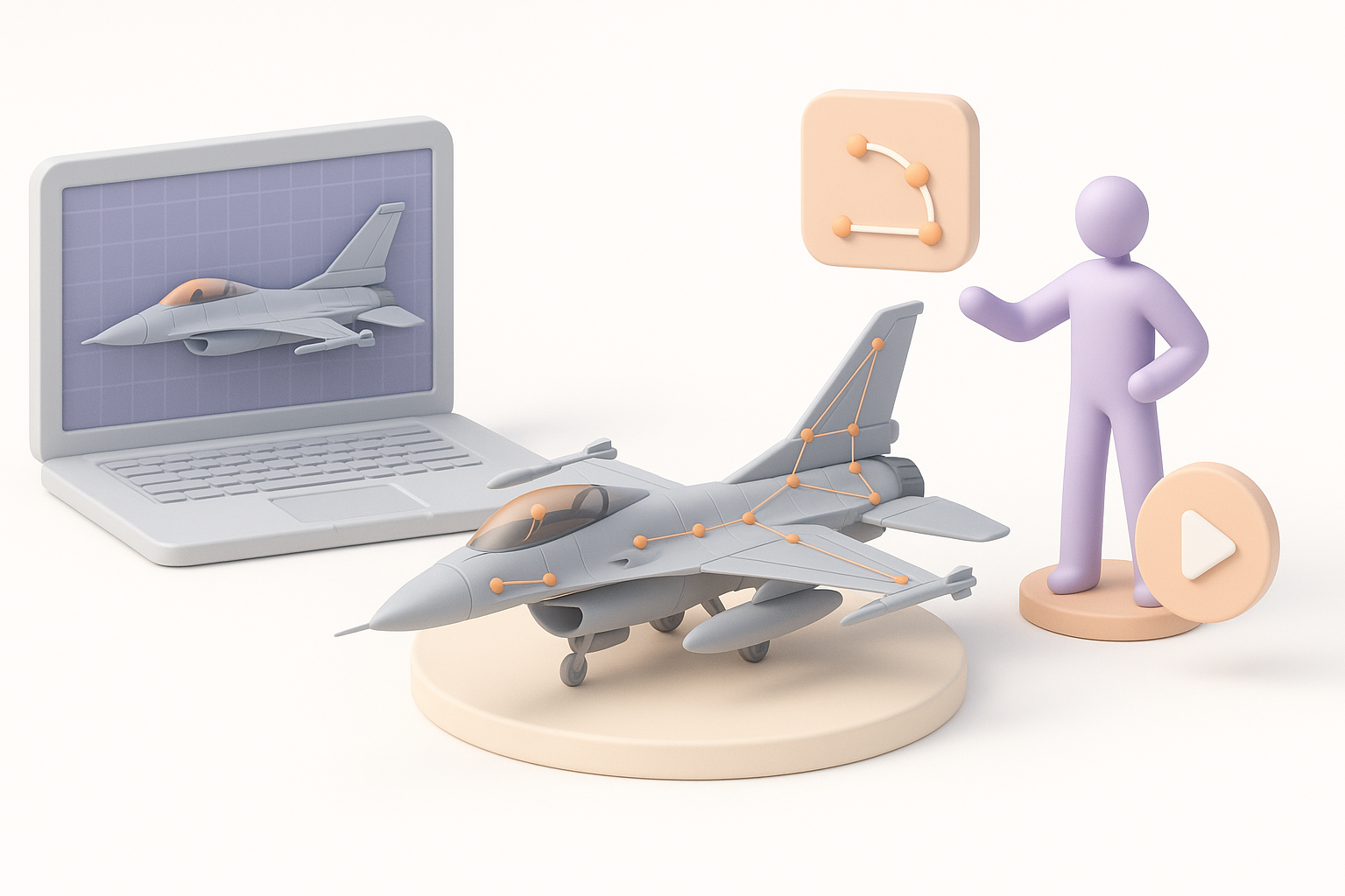 F-16绑定与动画示意图
