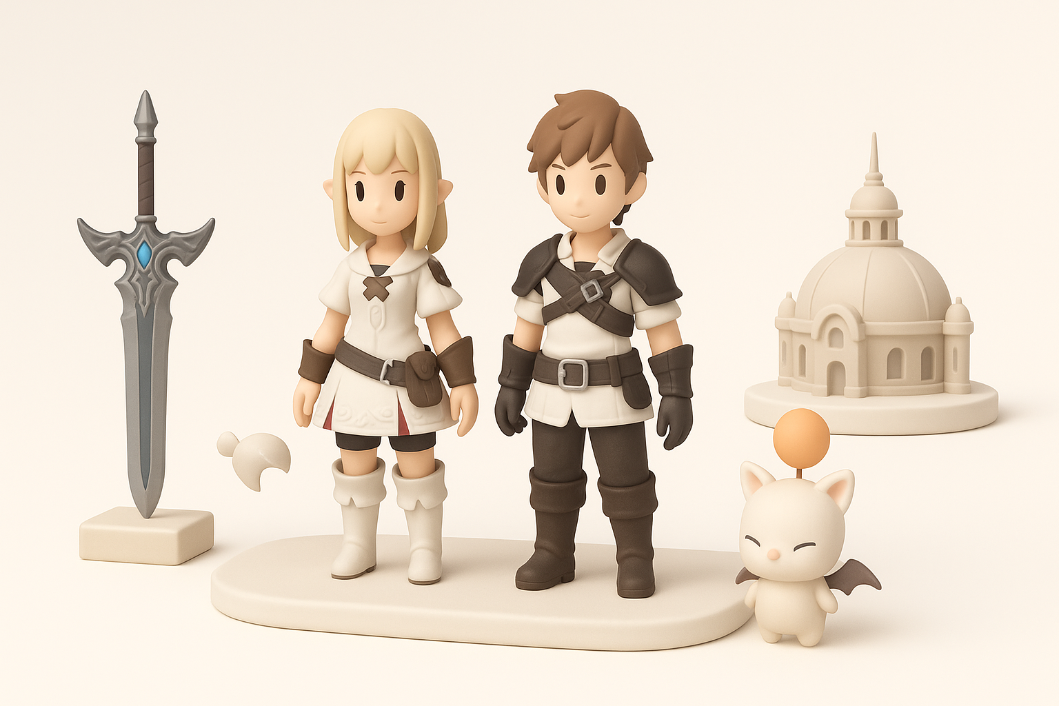Overview of Final Fantasy 14 3D Models illustration