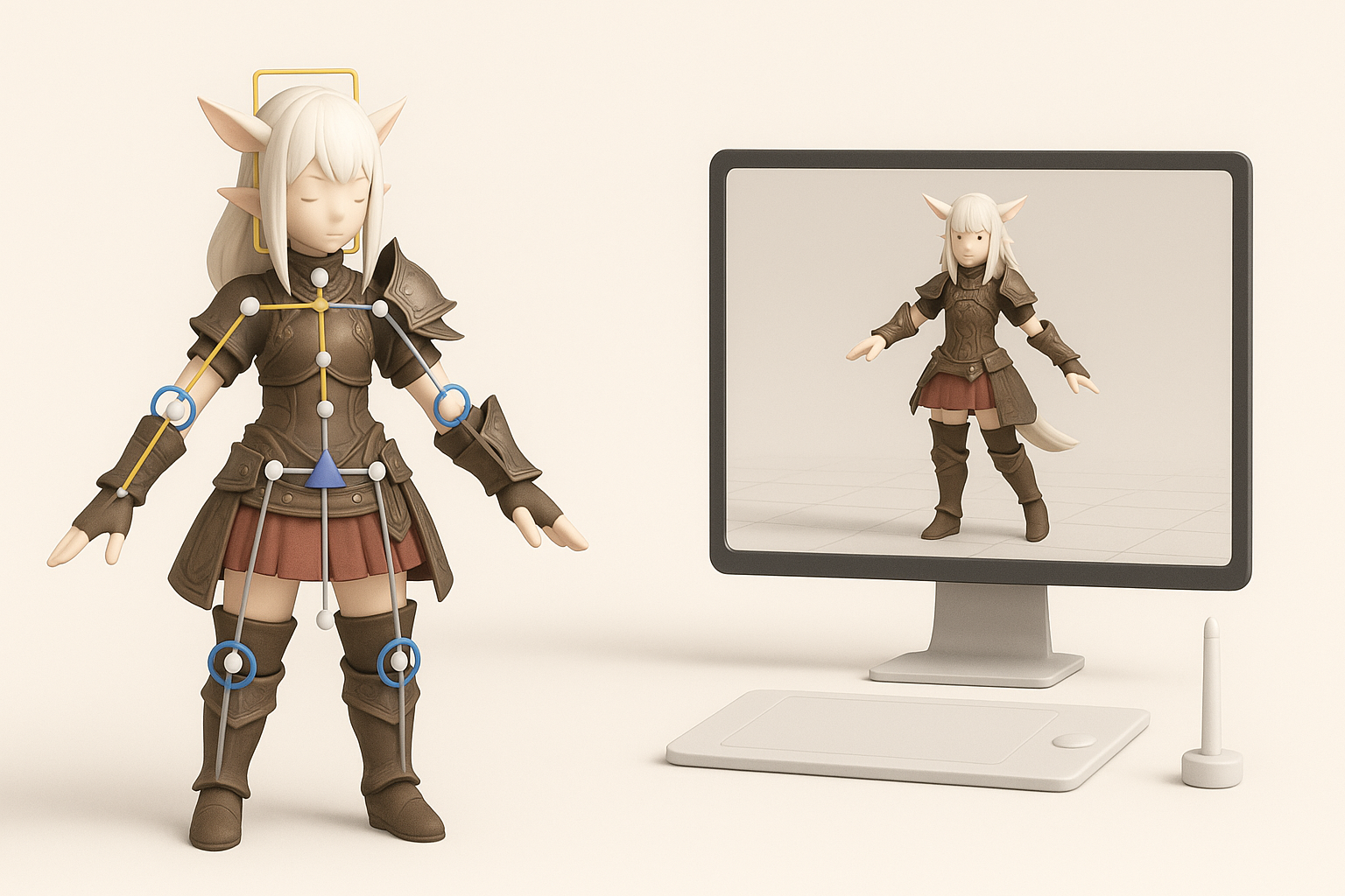 Rigging and Animation for FF14 Models illustration