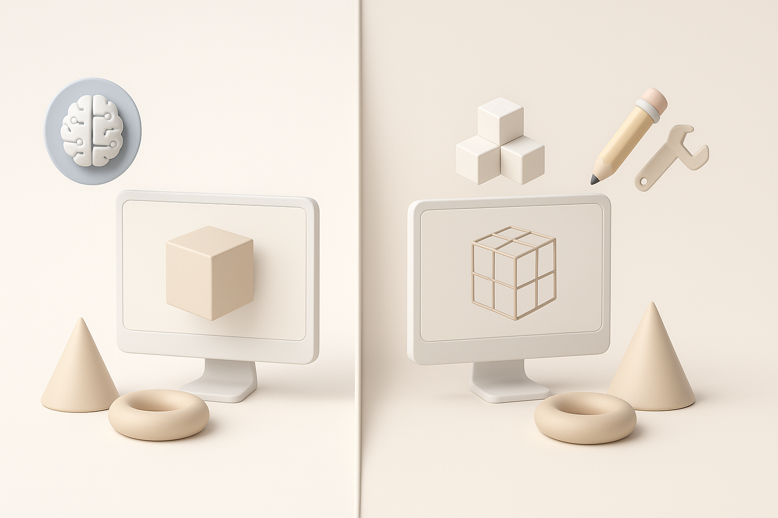 Comparison: AI-Powered vs. Traditional 3D Workflows illustration