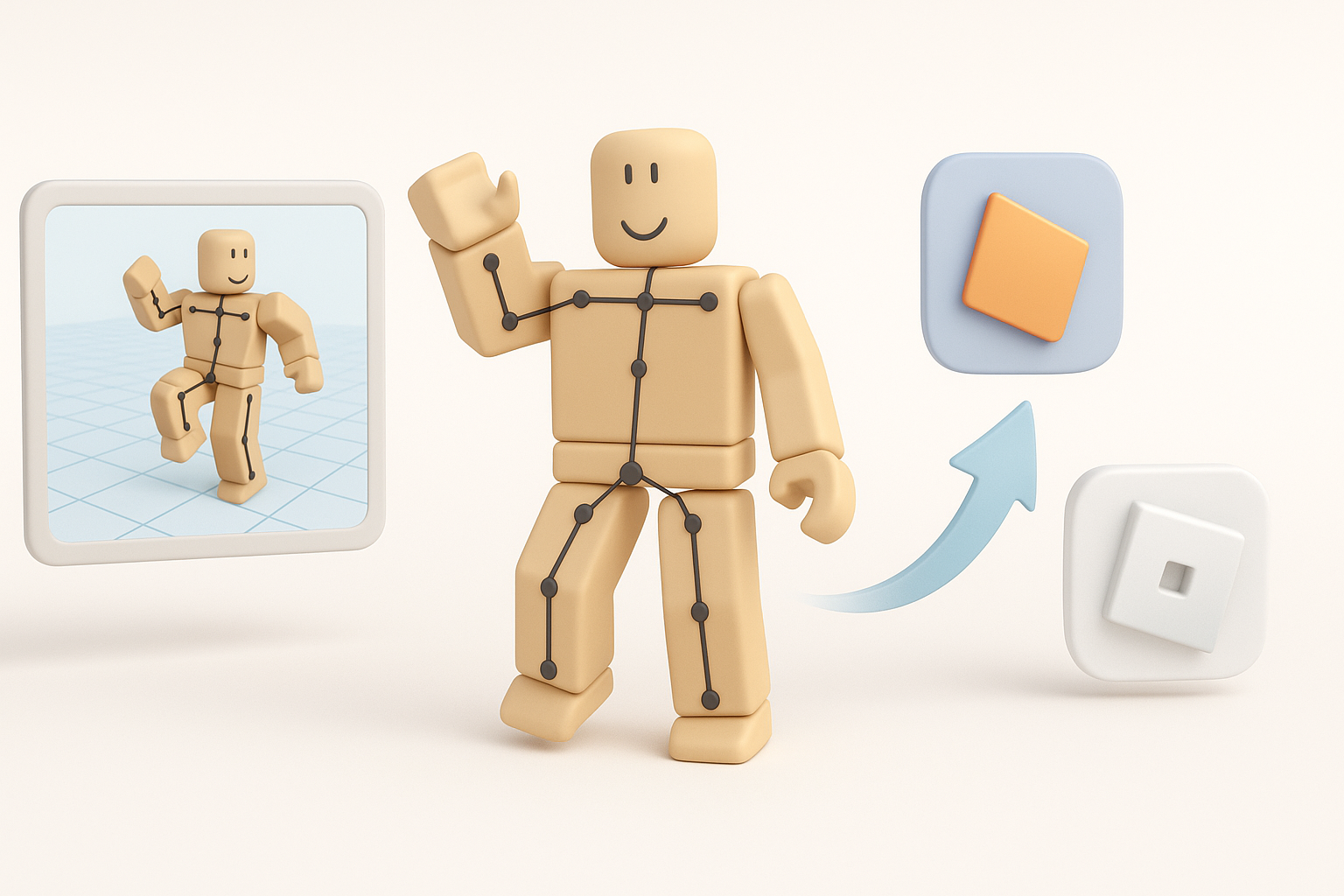 Rigging, Animation, and Exporting for Roblox illustration