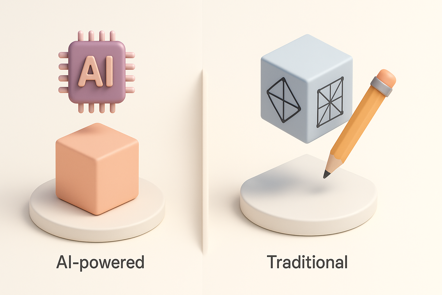 Comparing AI-Powered and Traditional 3D Workflows illustration