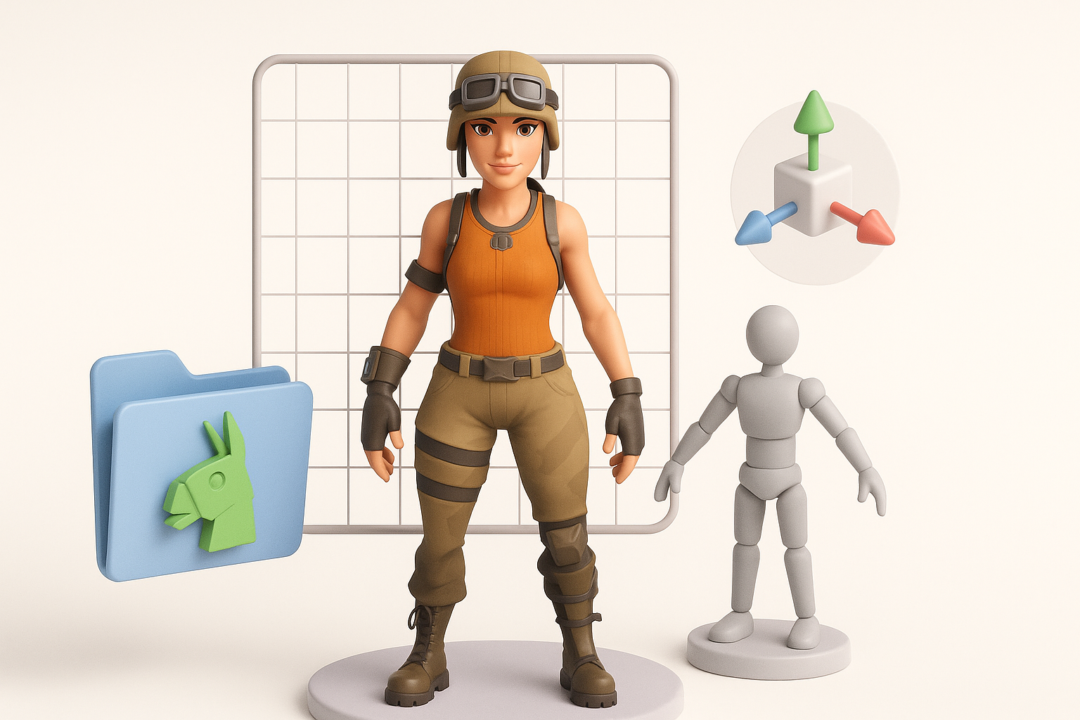 认识 Fortnite 3D 模型示意图