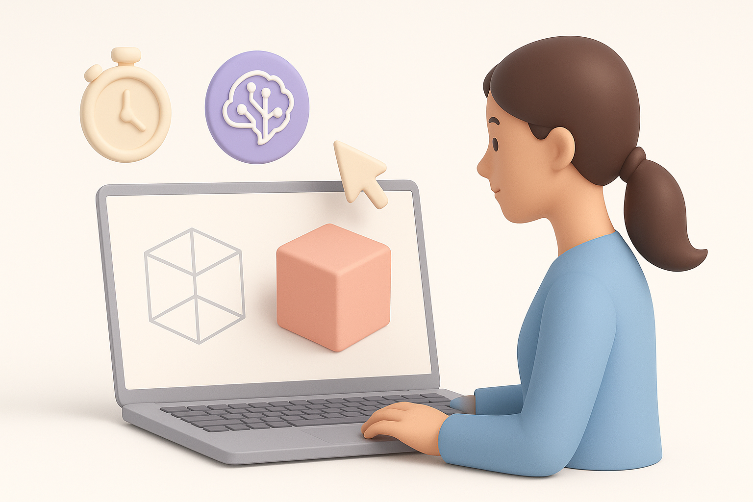 Using AI Tools for Faster 3D Model Creation illustration