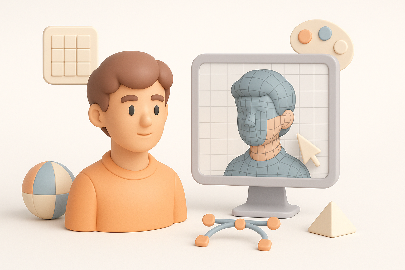 分割、Retopology与贴图最佳实践示意图