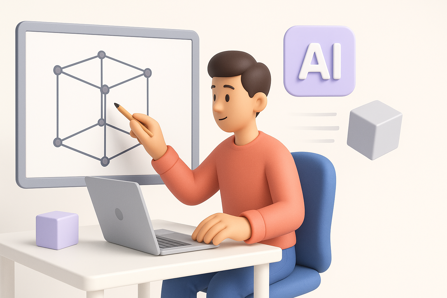 Using AI-Powered Tools for Faster 3D Creation illustration
