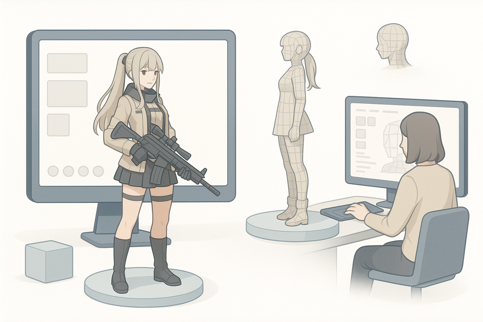My Workflow for Generating 3D Models from Girls' Frontline 2 illustration