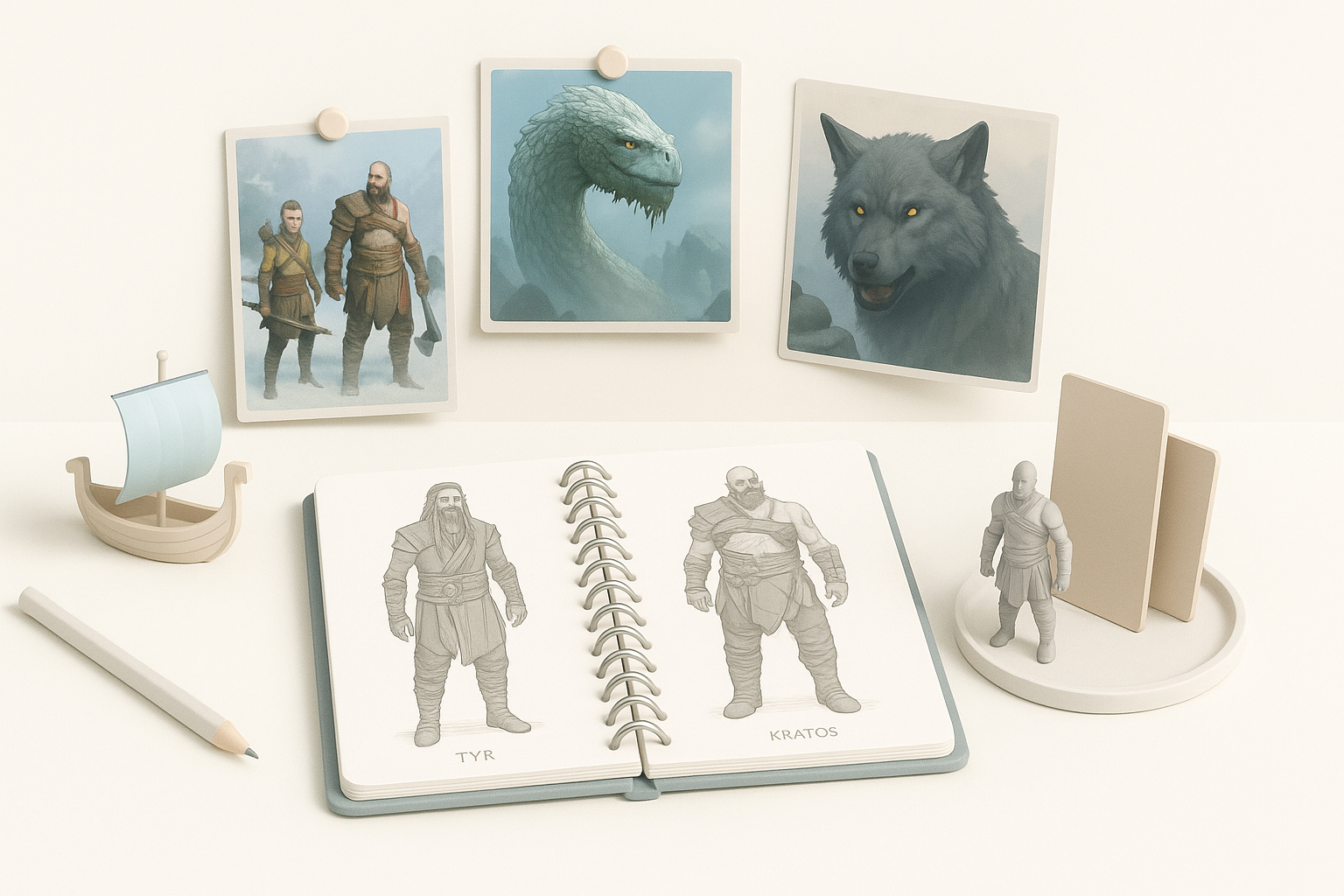 Planning and Reference Gathering for God of War Ragnarok Models illustration