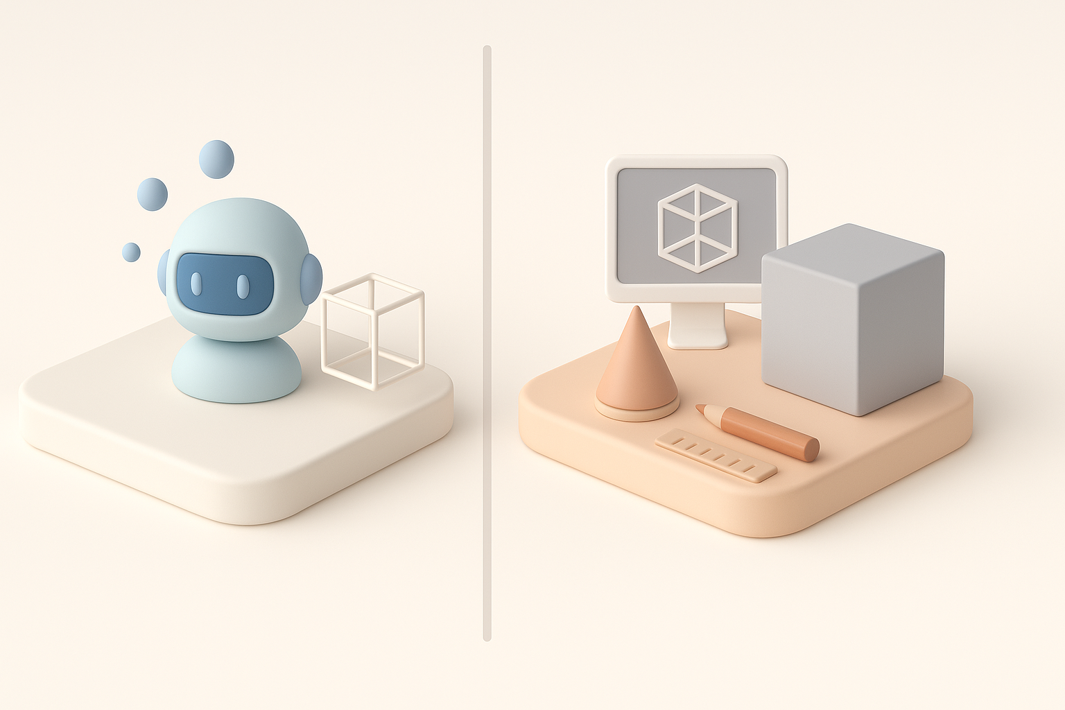 AI驱动与传统3D创作方法的对比插图
