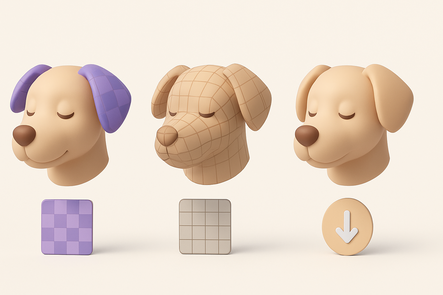 贴图制作、Retopology 与优化最佳实践示意图