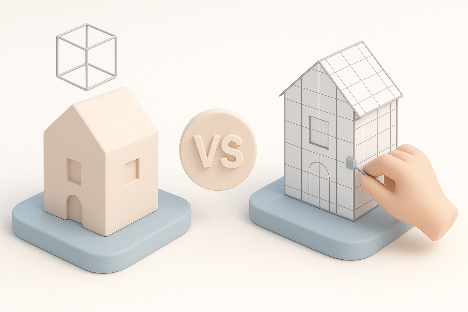 Comparing AI-Powered and Manual 3D Model Creation illustration