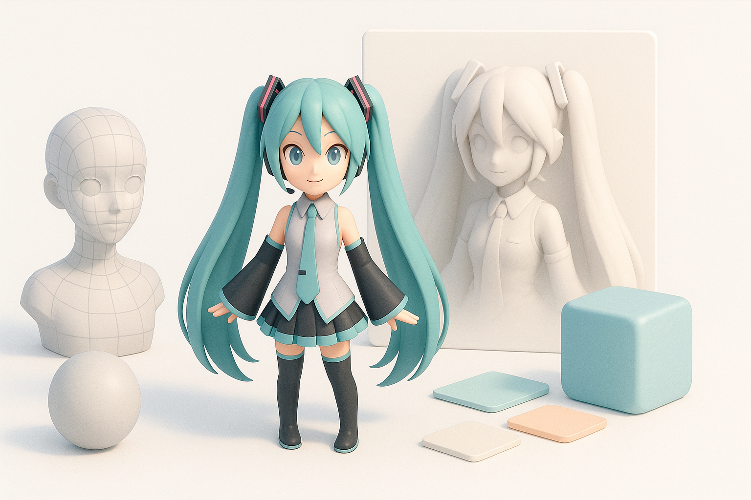 Overview: Hatsune Miku 3D Model Creation illustration