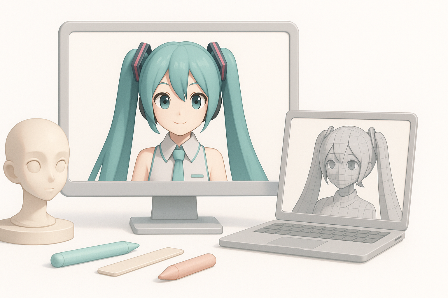 Comparing Tools and Methods for Miku 3D Creation illustration