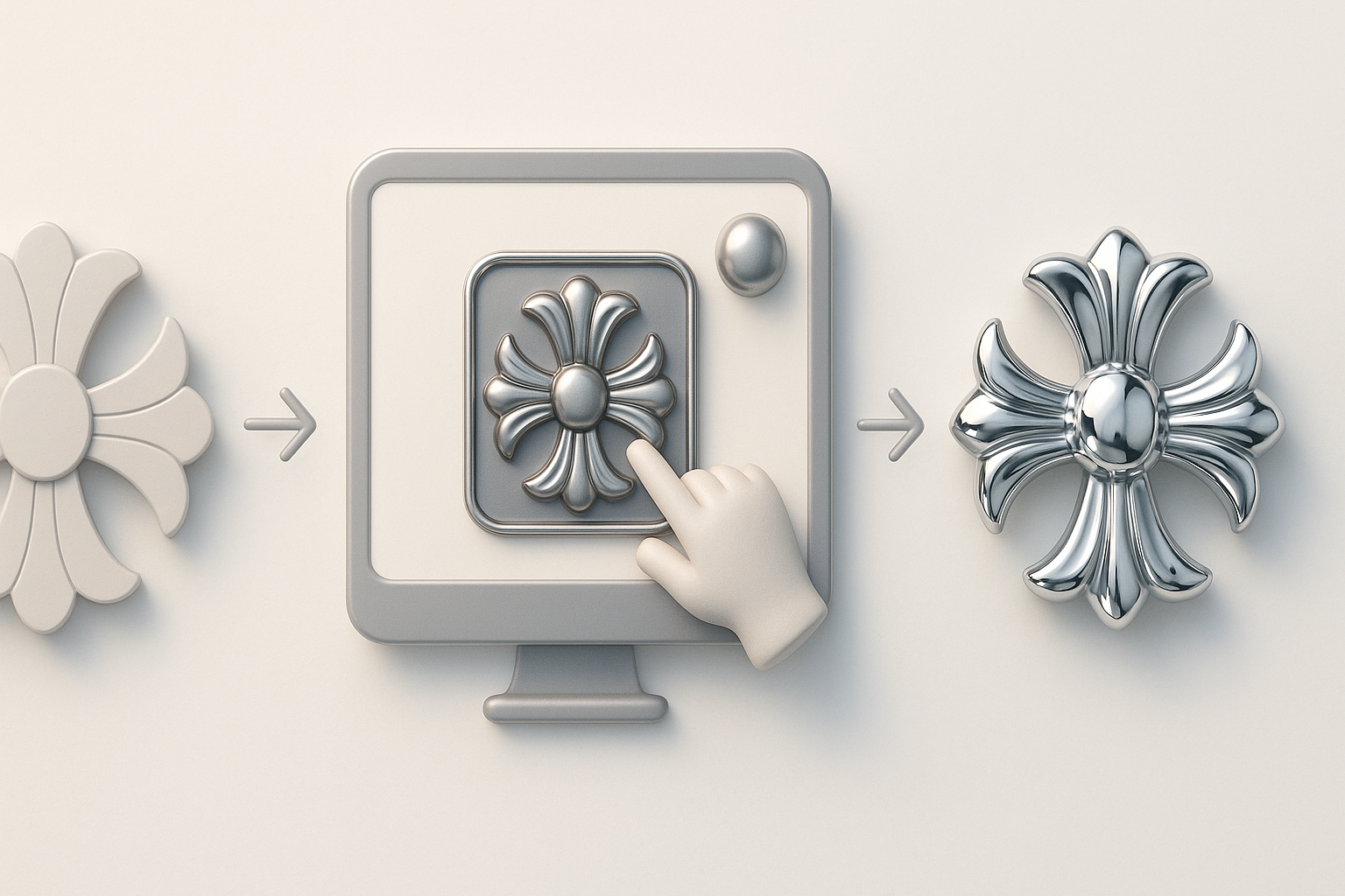 Applying Chrome Materials and Realistic Textures illustration