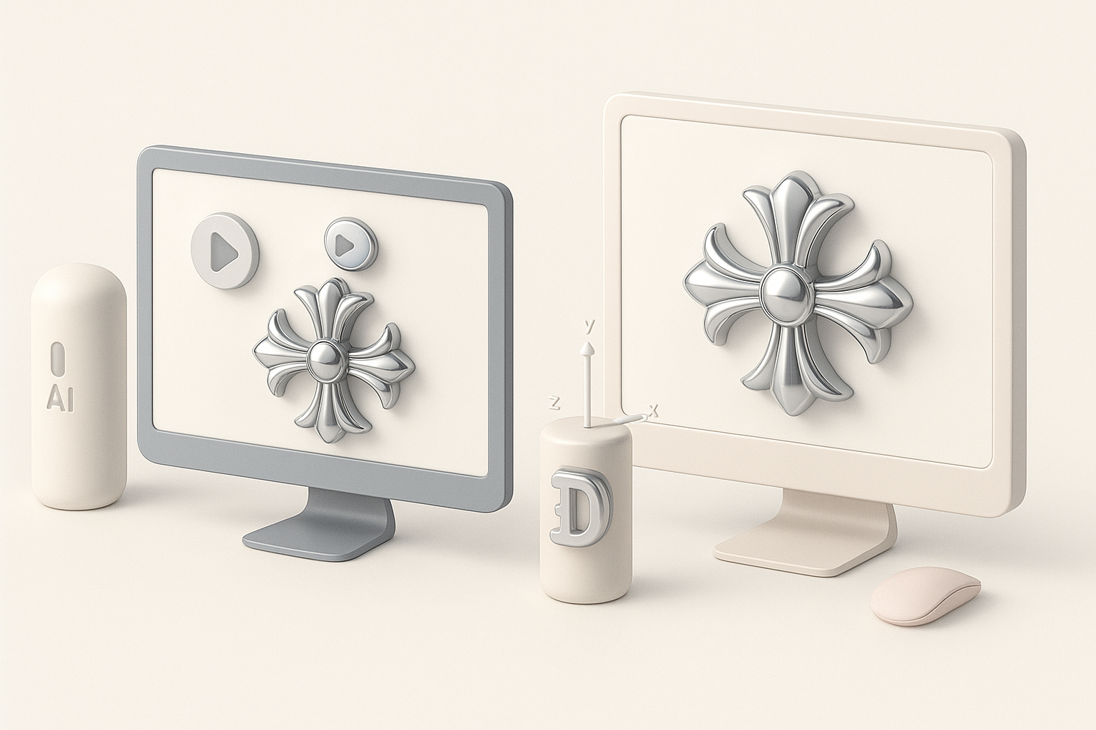 Comparing AI-Powered and Traditional 3D Workflows illustration