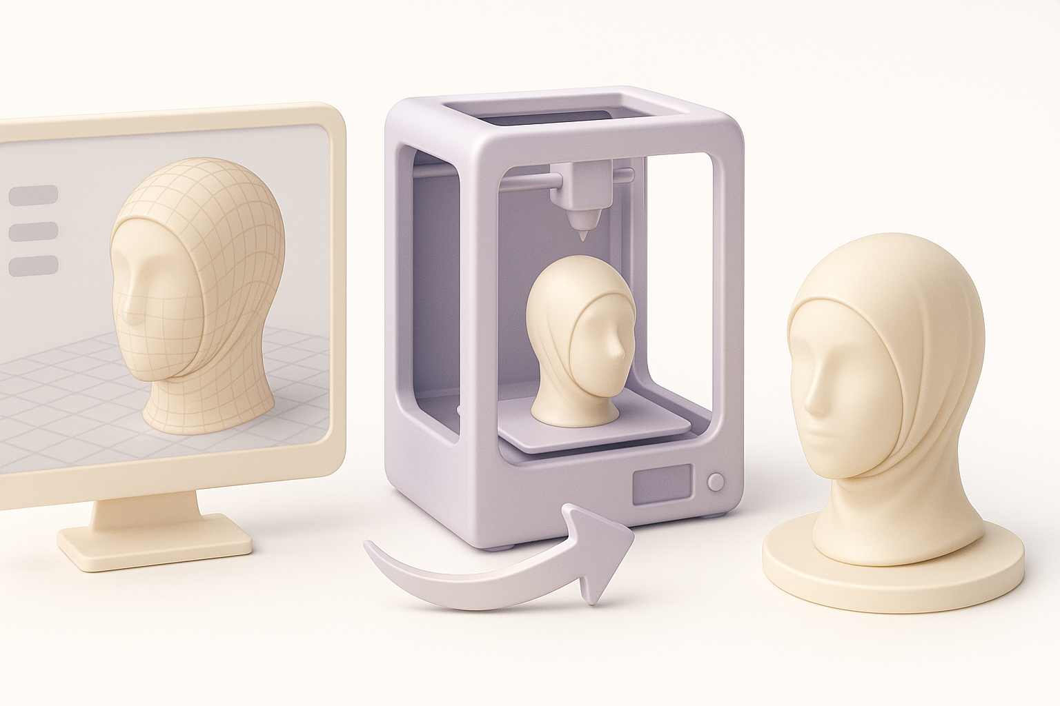 针对3D打印优化模型示意图