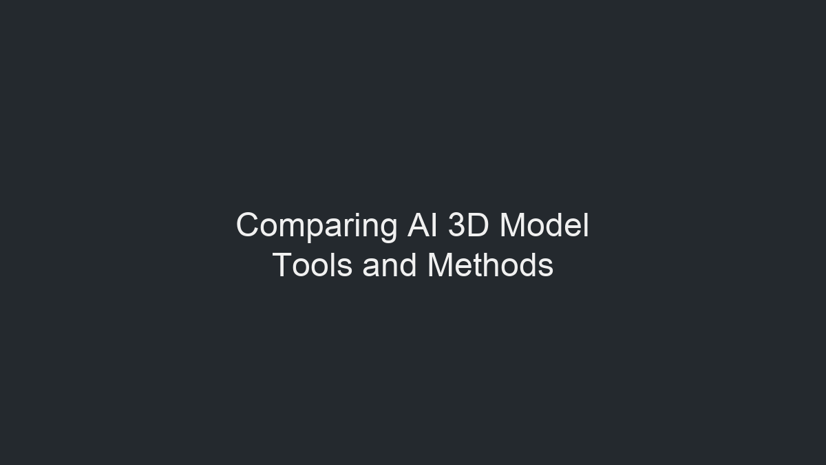 AI 3D 모델 툴 및 방법 비교 일러스트레이션