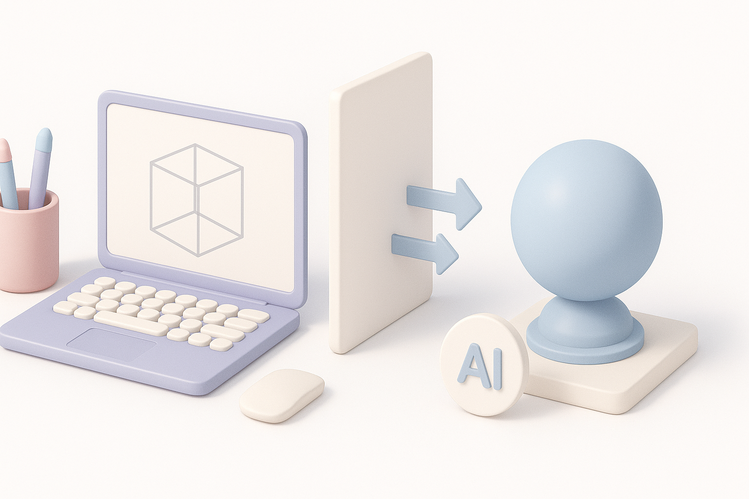 Comparing Manual and AI-Assisted 3D Model Creation illustration
