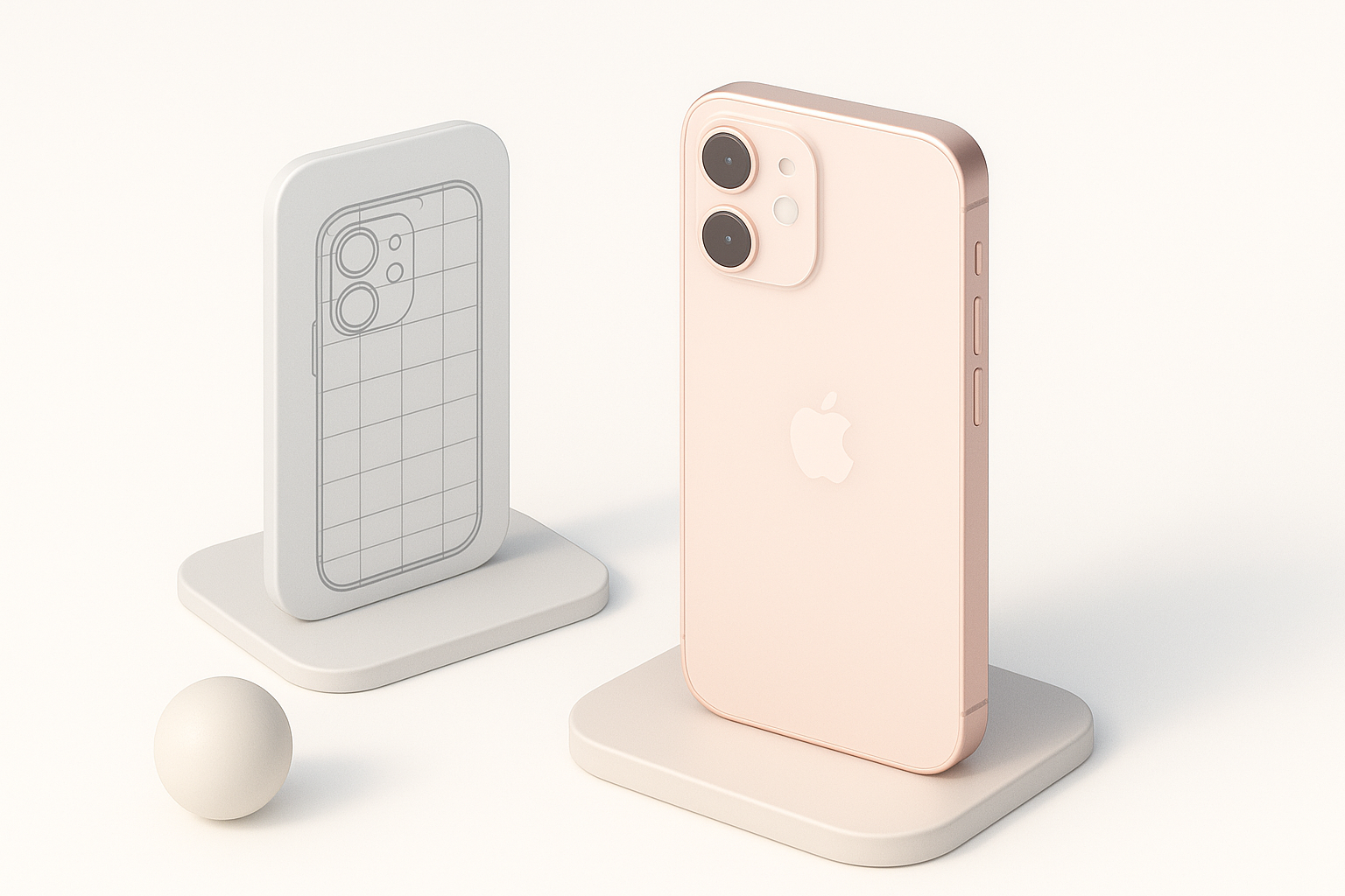 iPhone 3Dモデリングのアプローチ選択のイラスト
