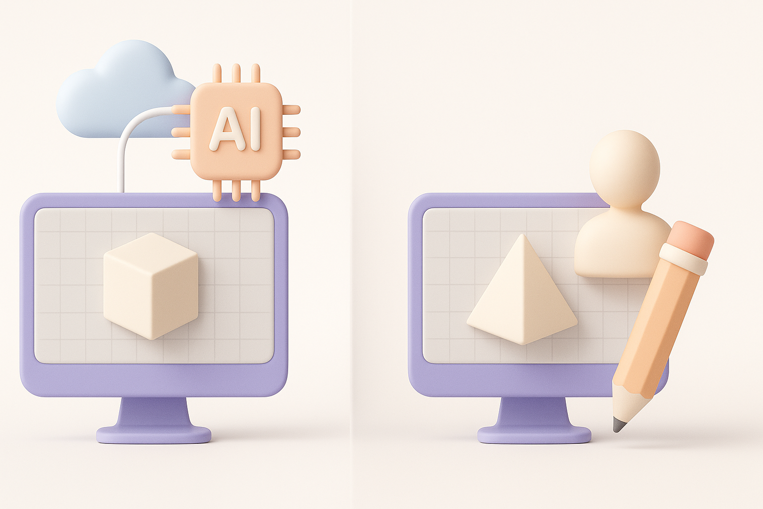 对比 AI 驱动与传统 3D 创建方法插图