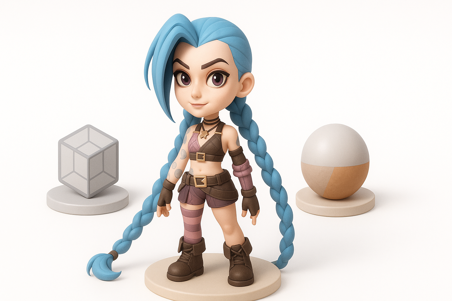 贴图与材质：赋予 Jinx 生命力示意图