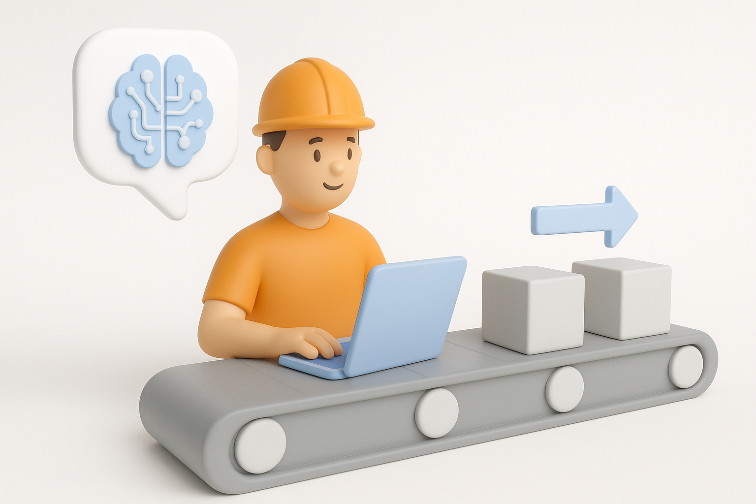 使用 AI 工具加速生产流程示意图
