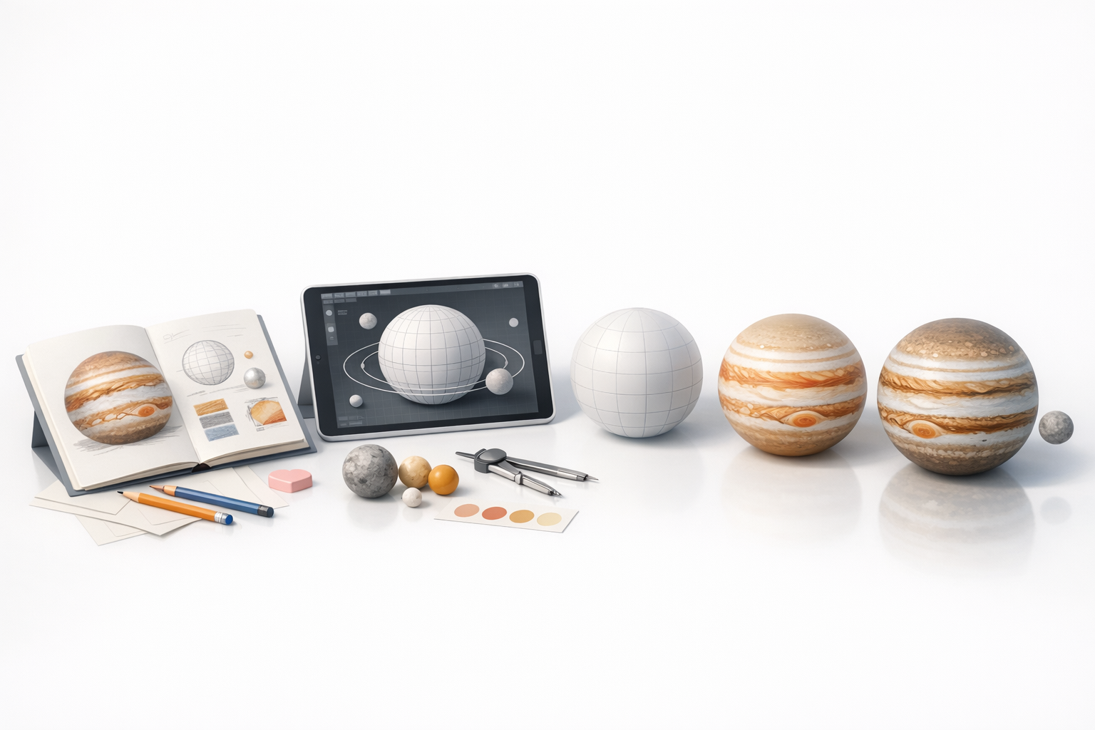 木星3D模型概念规划示意图
