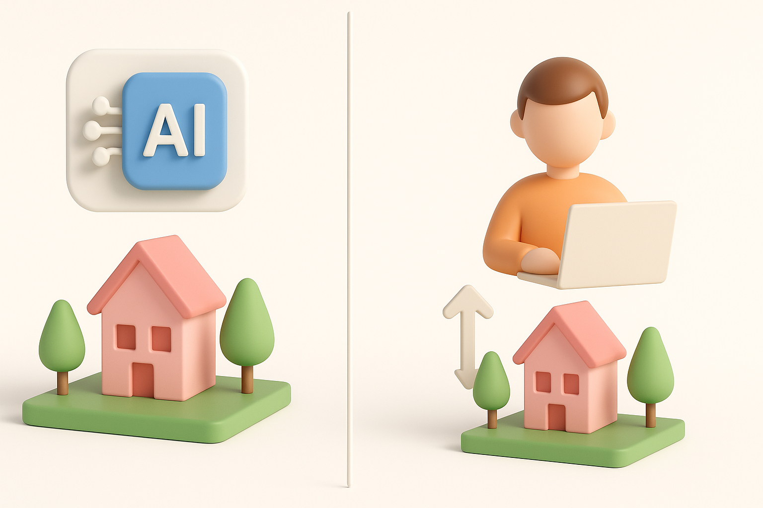 比较 AI 驱动与手动 3D 工作流插图