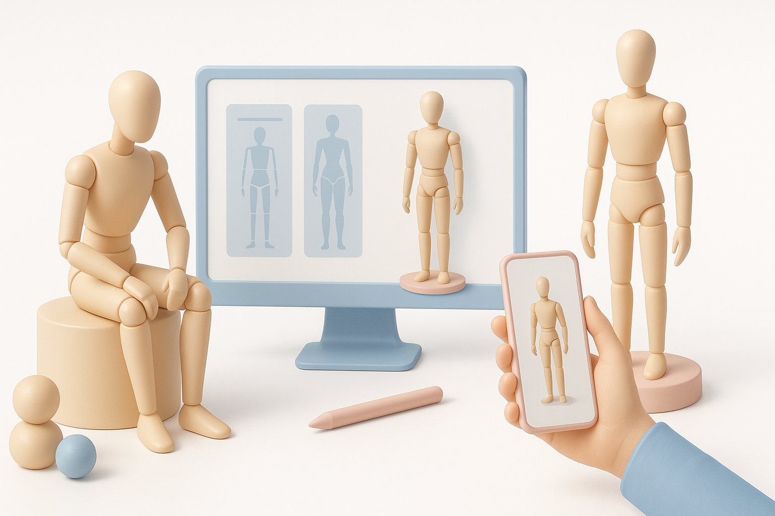 我的人台3D模型生成工作流程示意图