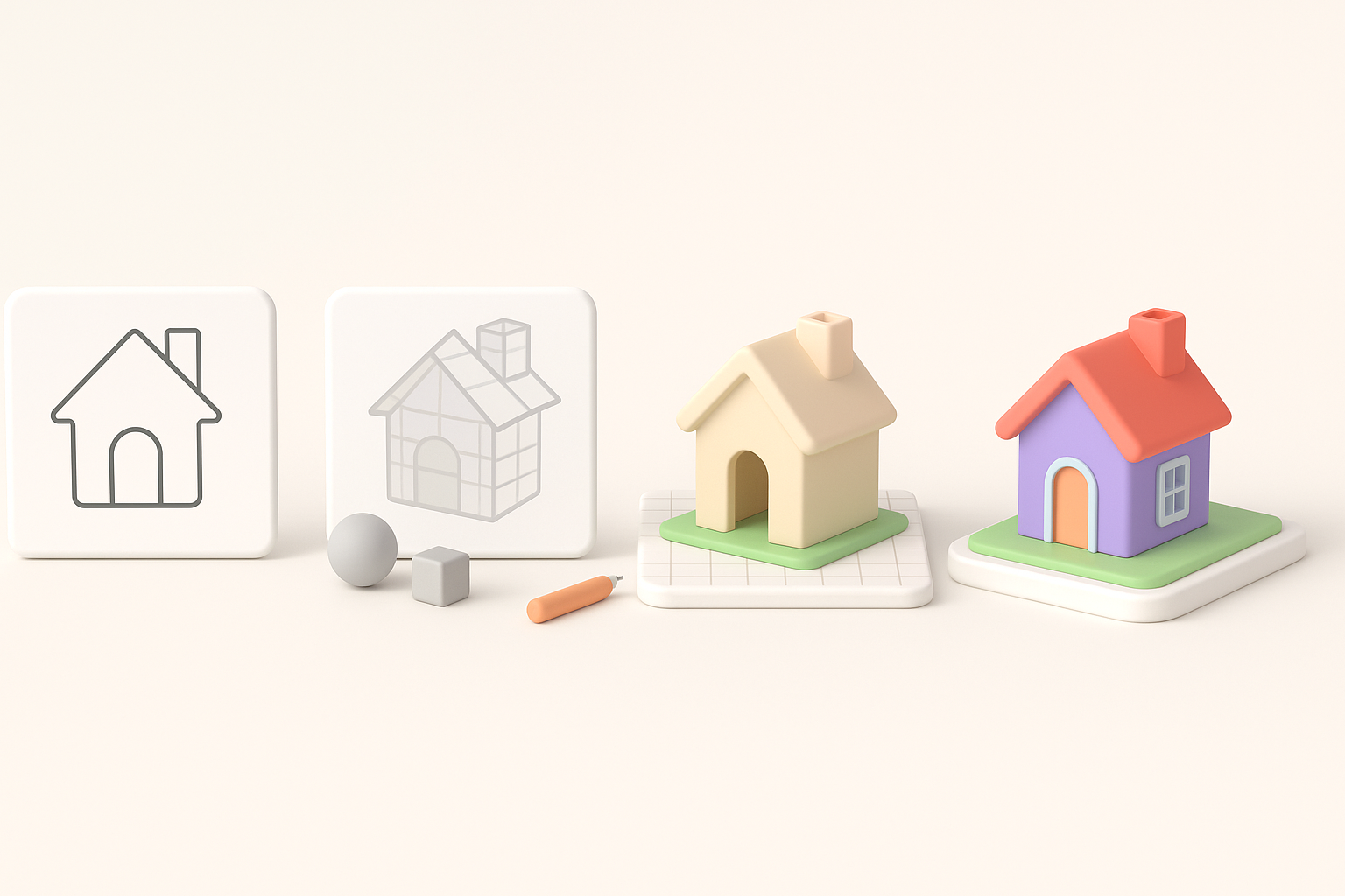 Step-by-Step MeepCity 3D Model Creation Process illustration