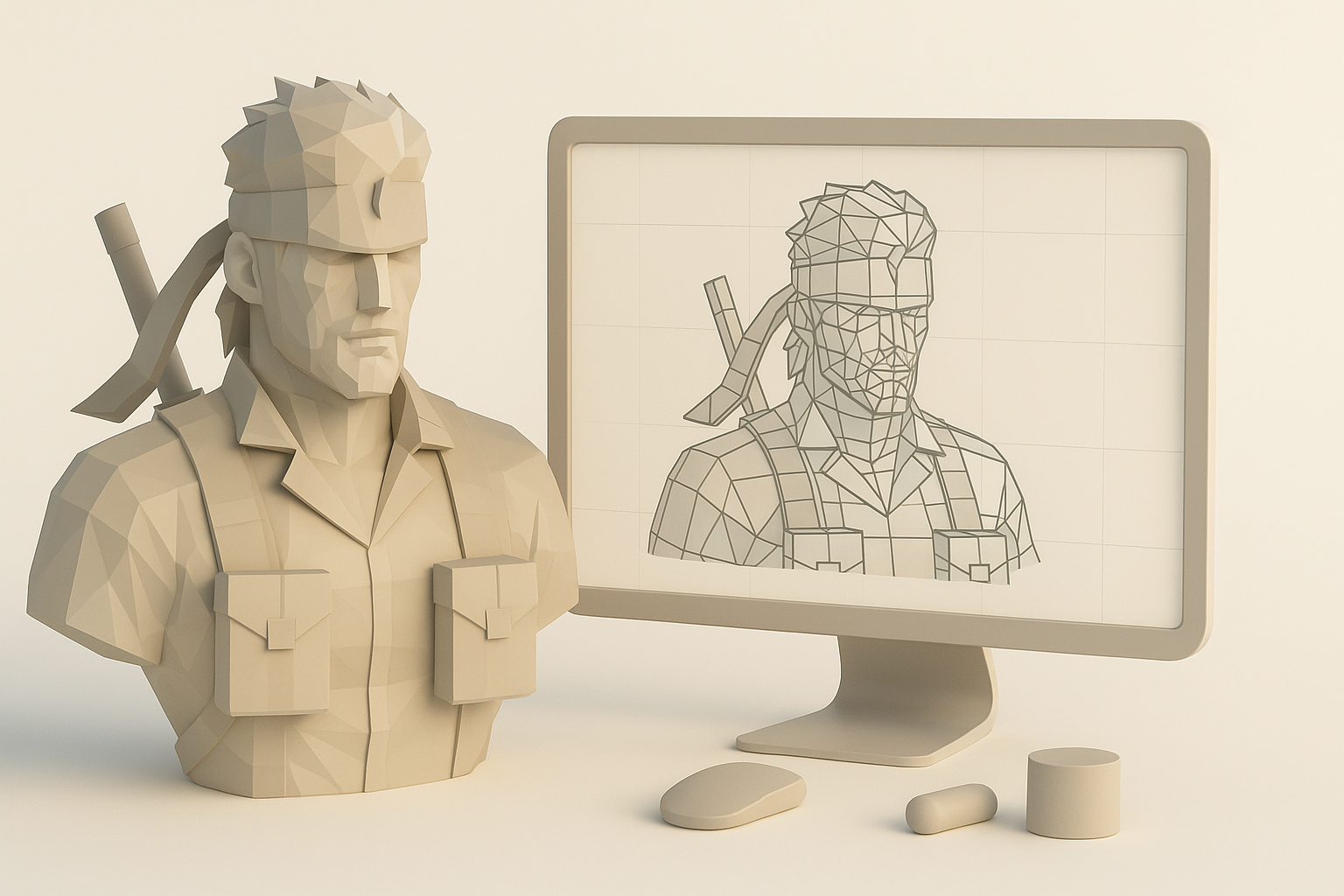 Overview: Metal Gear Solid 3D Model Creation illustration
