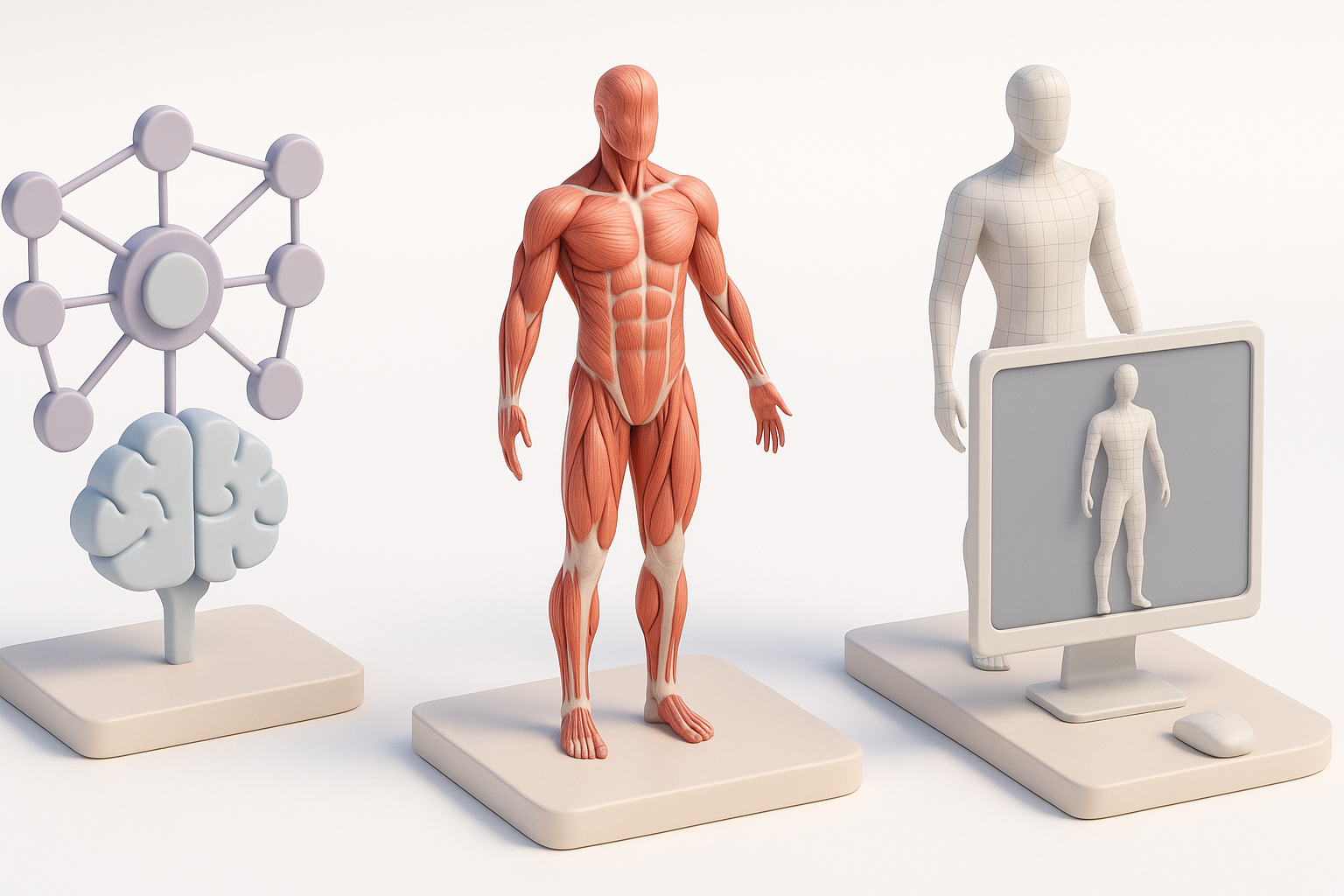 AI驱动与传统3D创作方法对比示意图